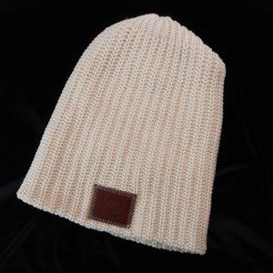 Love Your Melon Knit Beanie Hat Cap 100% Cotton Cream Off-white USA Made